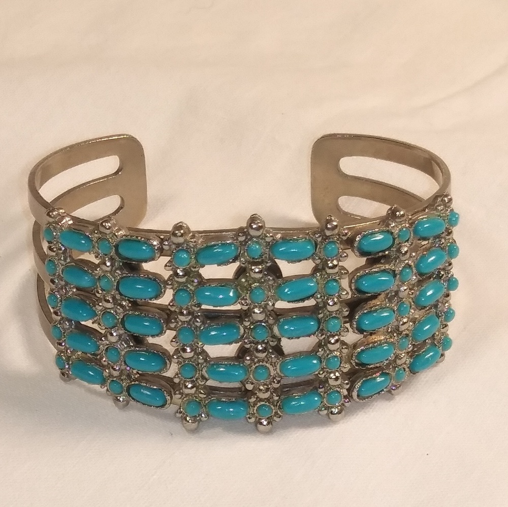 Vintage Faux Turquoise Cuff Bracelet